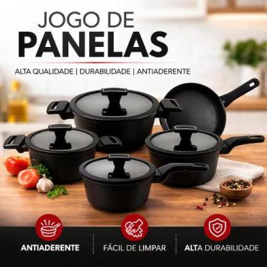 Imagem de Jogo de Panelas Indução 5 Peças Hauskraft Manhattan Revestimento Cerâm