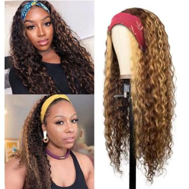 Imagem de Peruca com faixa de cabeça muaowig P4/27 Deep Wave 30cm Brazilian Remy