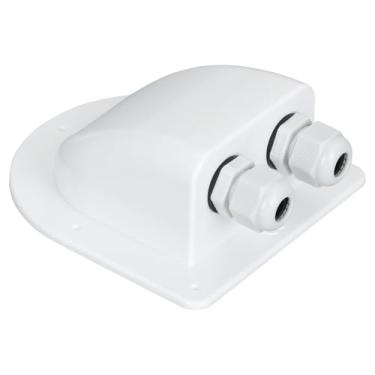 Imagem de TOMSHIELE Glândula de entrada e caixa de cabo solar duplo ABS à prova d'água, ideal para trailers, barcos, iates e instalações solares de telhado (pacote com 1)