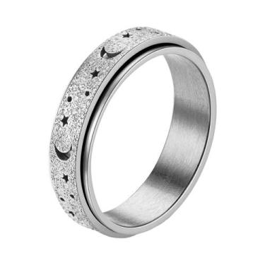 Imagem de Anel Fidget Spinner Em Aço Inoxidável Com Acabamento Fosco Em Forma De