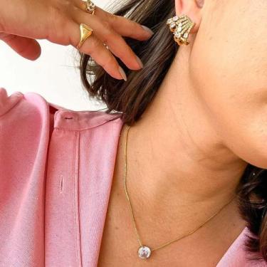 Imagem de Brinco luxo Ear Cuff 6 linhas cravejadas banhado a Ouro 18k - KARINE R