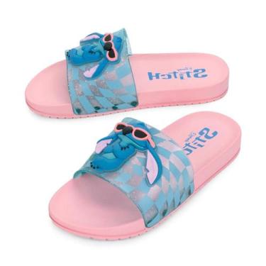 Imagem de Chinelo Grendene Stitch Mania Calce Facil, 28, Rosa, Azul