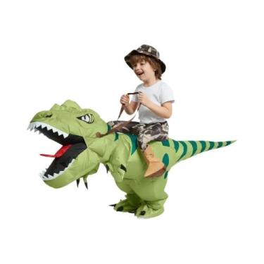 Imagem de Fantasia Inflável De Dinossauro Verde Para Crianças E Adultos, Vestido