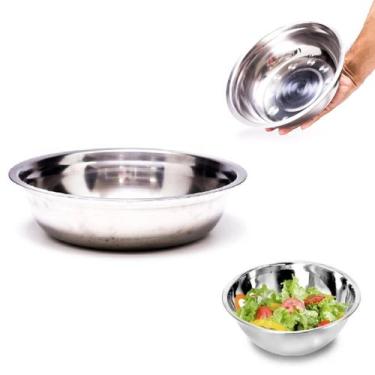Imagem de 2 Tigelas Bowl Saladeira Cumbuca Em Inox 21x5,5cm - Fx