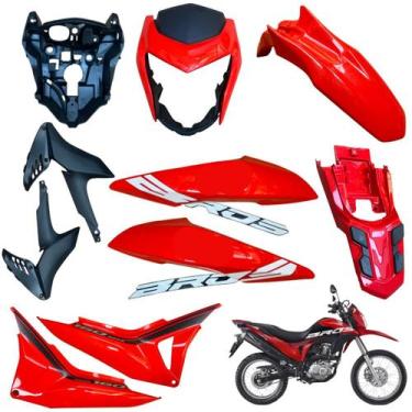 Imagem de Kit Carenagem Nxr Bros 160 modelo 2016 Até 2021 Completo Aba do Tanque