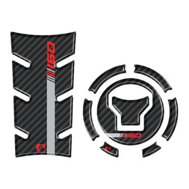 Imagem de Kit protetor tanque moto START 160 ano 2025 Carbono cinza - Rei cobra 