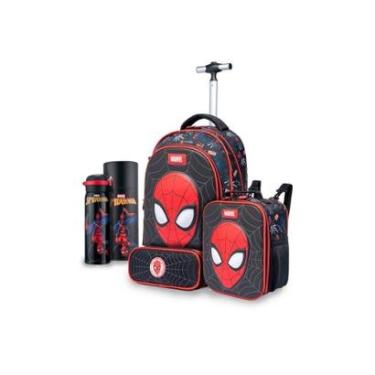 Imagem de Kit Mochila Lancheira Estojo Homem Aranha Marvel Rodinha-Masculino