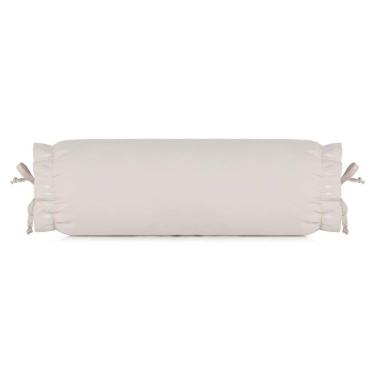 Imagem de Capa Almofada Rolo Altenburg Bordados em Cetim 300 Cerclê Branco