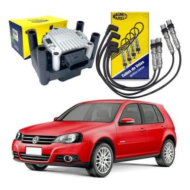 Imagem de Bobina Ignição Cabo Vela Volkswagen Golf 1.6 8v 2007 A 2014 - Magneti 