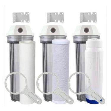Imagem de Filtro Deionizador 3 Fases Aquário Marinho Desmineralizador Cor Transp