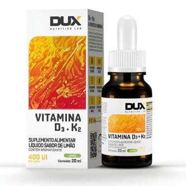 Imagem de Vitamina D3 400UI e K2 Liquid 20ml Dux Nutrition, Limão