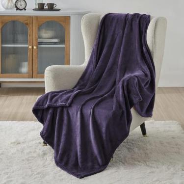 Imagem de Cobertor Bedsure Twin XL 168x229cm Roxo 300GSM Plush