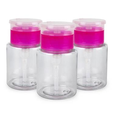 Imagem de Kit 3 Porta Acetona Plástico Removedor Esmalte Dosador 100ml Manicure 