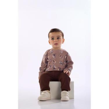 Imagem de Conjunto Bebê Blusão e Calça Quimby, Marrom