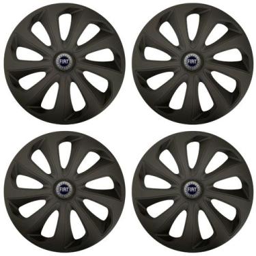 Imagem de Jogo Calota Velox 15 Preto Fosco Punto Stilo Doblo P - Garagem Online 