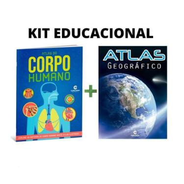 Imagem de Kit c/2 atlas corpo humano e geográfico - culturama - EDITORA
