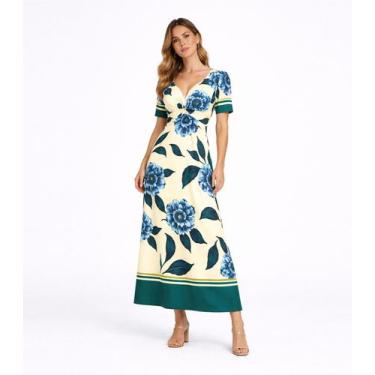 Imagem de Vestido Midi Feminino Com Detalhe Em Nó Donna Bege, GG, Bege