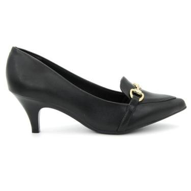 Imagem de Sapato Beira Rio 4076.1304 Scarpin Salto Bico Fino Feminino, 35, Preto
