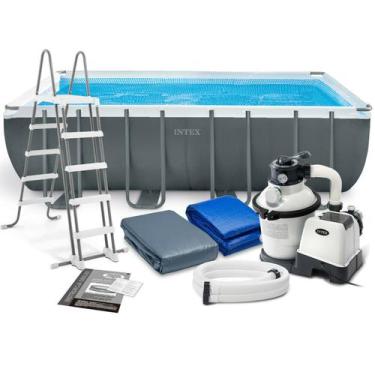Imagem de Piscina Estrutural Retangular 17.203 Litros Completa - Intex, 220V