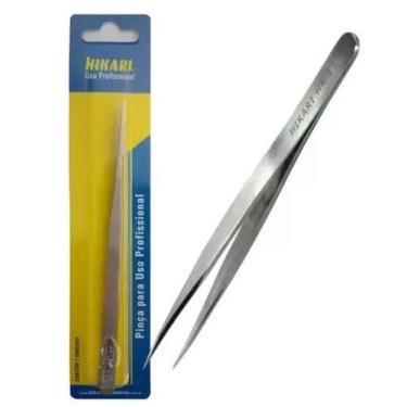 Imagem de Pinça Inox Antimagnética Ponta Reta Fina 140mm HK-11 Hikari