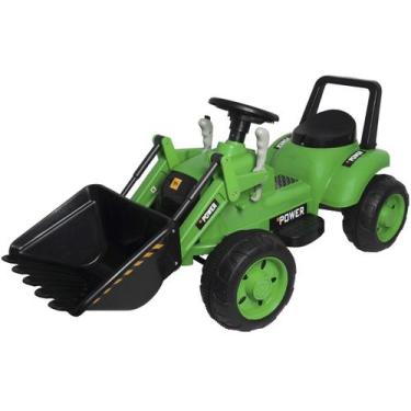 Imagem de Mini Carro Trator Escavadeira Elétrico 12V Infantil Criança Bateria Ve