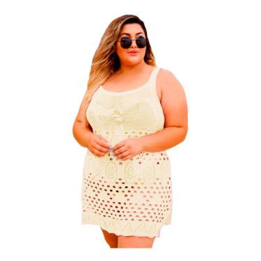 Imagem de Saída de Praia Alcinha Plus Size Trabalhada Verão Banho Moda - PLUS ME