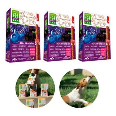 Imagem de Kit 3 Petisco Fit Pet Amora Blueberry Jabuticaba 50g Spin