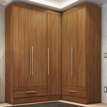 Imagem de Quarto Modulado de Canto 100% MDF 3 Peças 5 Portas 2 Gavetas Smart Plu