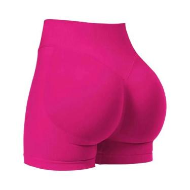 Imagem de Shorts Esportivos Femininos De Cintura Baixa Com Cós Canelado Sem Cost