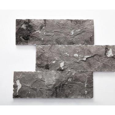 Imagem de Pedra Natural Carbone Rockface 10x30x1,5cm Cinza/Escuro Glass Mosaic C