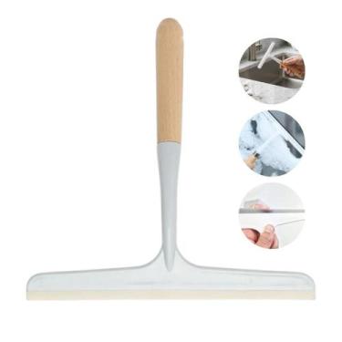 Imagem de Rodo De Pia M291 Silicone Premium Cabo Madeira Compacto Para Bancada C
