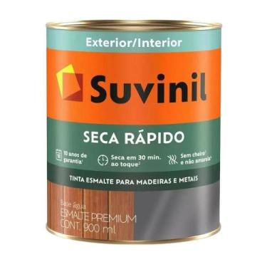 Imagem de Esmalte Brilhante Suvinil Base d'Água Cor e Proteção 900ml, Preto