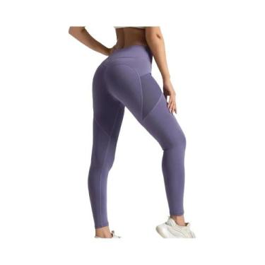 Imagem de Calças De Yoga Femininas De Cintura Alta Com Efeito Levanta Bumbum, Bo