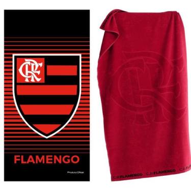 Imagem de Kit 2 Toalhas Flamengo Oficial Buettner 100% Algodão Aveludado Praia B