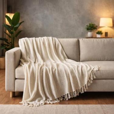 Imagem de Manta Para Sofá Cama Solteiro 100% Algodão Protetora e Decoração - Art