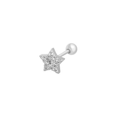 Imagem de Piercing Estrela Com Zircônias Helix E Tragus - Prata 925