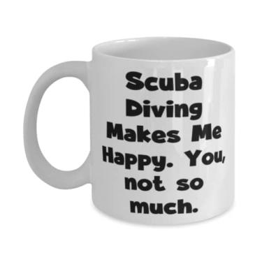 Imagem de Caneca Sarcasm Scuba Diving 325 ml, Mergulho Me Faz Feliz. Você, não muito, Presente para Amigos, Presentes Reutilizáveis