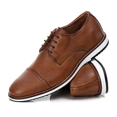 Imagem de Sapato Oxford Casual Masculino Brogue Premium Couro Confort Andora cor:Marrom;Tamanho:39
