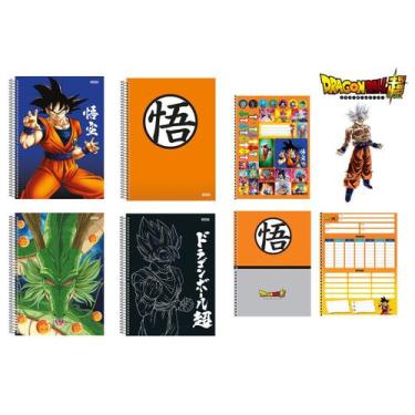 Imagem de Kit 4 Cadernos Dragon Ball Super Espiral Goku 80 Fls Dragon Ball - São