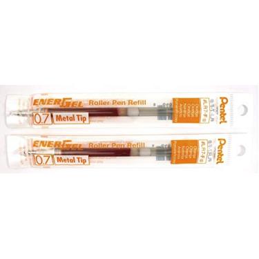 Imagem de Recargas de EnerGel LR7-F Pentel de 2 peças, 0,7 mm médio, laranja
