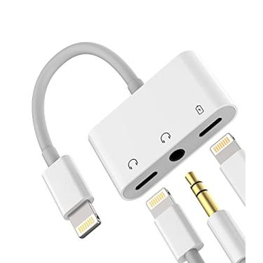 Imagem de Adaptador de fone de ouvido compatível com Lightning para conector de áudio de 3,5 mm e carregador, divisor de fone de ouvido 11 12 Mini Pro xs xr x 7 8 Plus para conversor de iPad, conector de carregamento para Apple