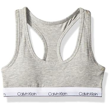 Imagem de Calvin Klein Sutiã moderno de algodão moldado com biscoitos para meninas, Cinza mesclado, G