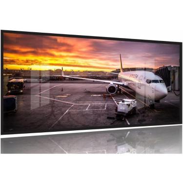 Imagem de Quadro Paisagem Avião Boeing 737 Escritório 130x60 Moldura Preta 2x2