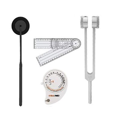 Imagem de Kit Fisioterapia Martelo Goniometro Diapasão Trena (BABINSKI-PRETO)