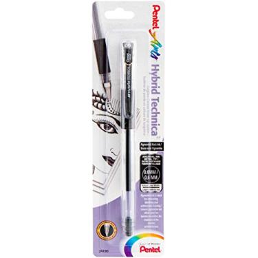 Imagem de Pentel Caneta Arts Hybrid Technica 0,6 mm, ponta fina, tinta preta, 1 pacote (KN106BPA)