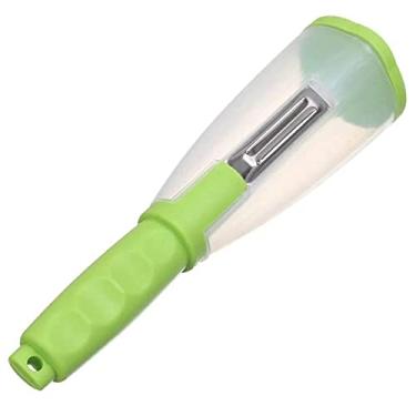 Imagem de Descascador de Legumes com Recipiente | Descascador de tipo de armazenamento multifuncional de aço inoxidável,Lâminas afiadas de aço inoxidável com punho confortável Descascadores de comida de Yelei