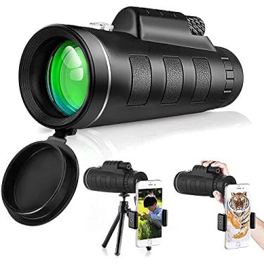 Imagem de Telescópio monóculo 40X60 para smartphone, monóculo de alta potência com suporte e tripé para adultos crianças à prova d'água Bak4 Prism Zoom Hd Mini Monocular Scope para observação de pássaros Animais selvagens Pequena surpresa