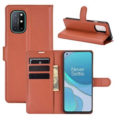 Imagem de YUNCHAO Caixa de telefone Para OnePlus 8t Litchi Texture Horizontal Flip Case Protetora com suporte e Card Slots & Carteira capa para celular