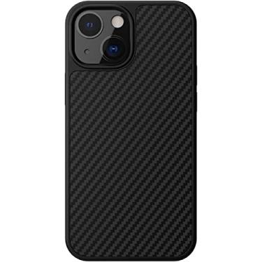 Imagem de KKFAUS Capa fina para iPhone 13/13 Pro/13 Pro Max, capa protetora traseira de PC rígido com pára-choques de TPU capa híbrida premium (cor: preto, tamanho: 13 6,1 polegadas)
