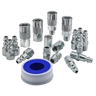 Imagem de YOTOO 19 peças de acessórios para mangueira de ar, acoplador de ar industrial 1/4 NPT e kit de plugue com estojo de armazenamento